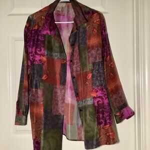 Coldwater Creek Vintage Authentic Silk Printed Blouse